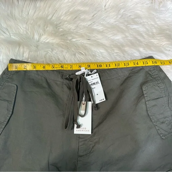 Nwt Good American  PARACHUTE PANT ‎ Fatigue olive Green Pants - Picture 8 of 12